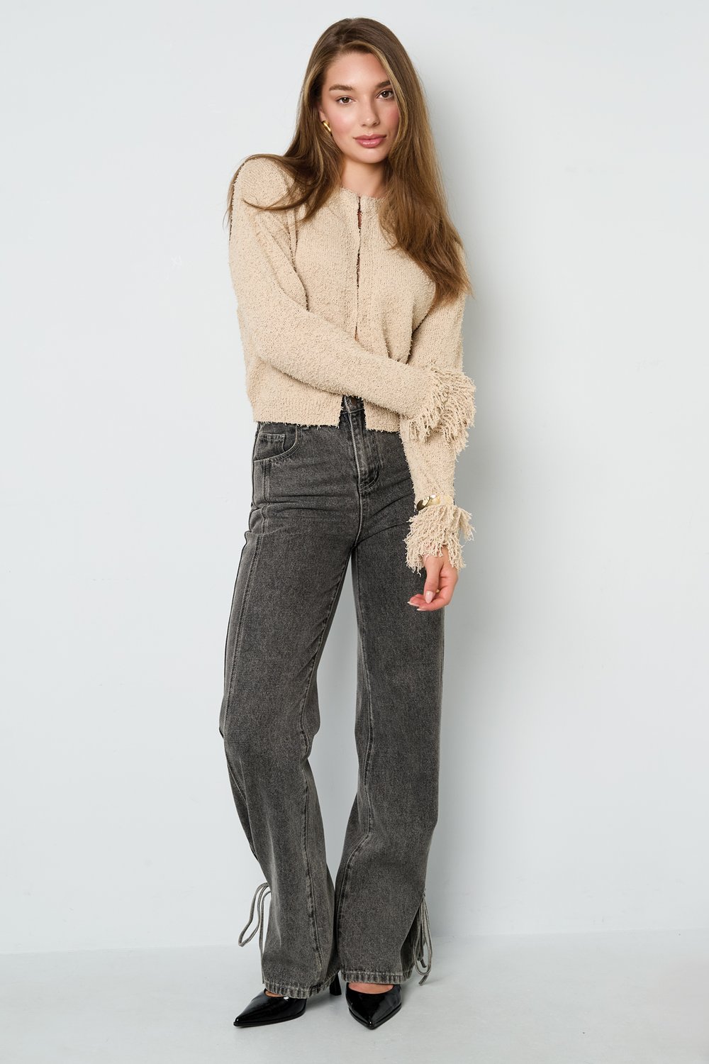 Cardigan with fringe sleeves h5Picture9